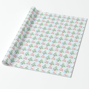 Funny Merry Christmas Holiday Naughty Elf Wrapping Paper