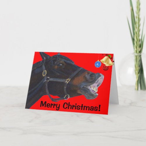 Funny Merry Christmas Horse Card