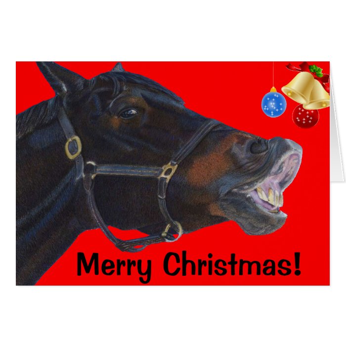 Funny Merry Christmas Horse Card