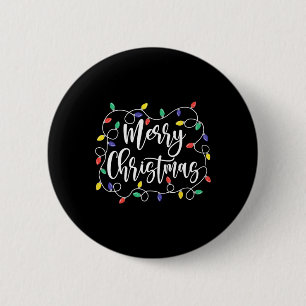 Funny Merry Christmas Lights Xmas Family Men Women Button