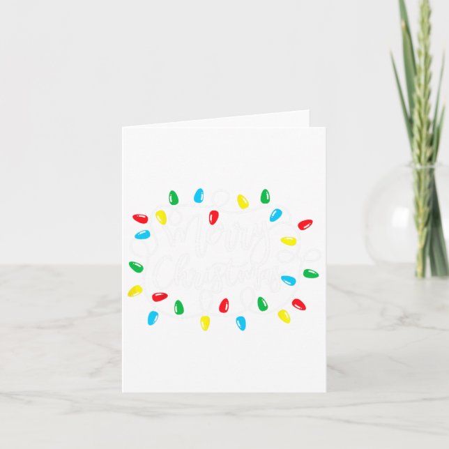 Funny Merry Christmas Lights Xmas Family Men Women Card (Front)