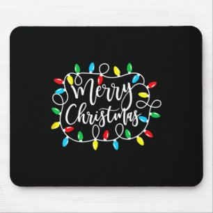 Funny Merry Christmas Lights Xmas Family Men Women Mouse Pad