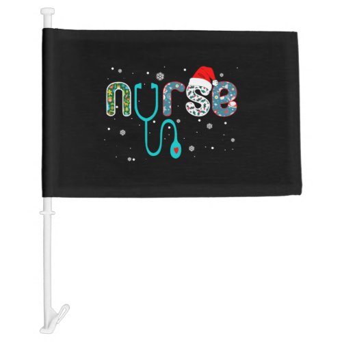 Funny Merry Christmas Santas Favorite Nurse Hat Li Car Flag