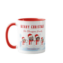 Funny Merry Christmas Snowman Family Photo