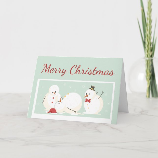 Funny Merry Christmas Snowman Humor Card (Front)