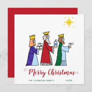 Funny Merry Christmas Three Kings Greeting Holiday Card