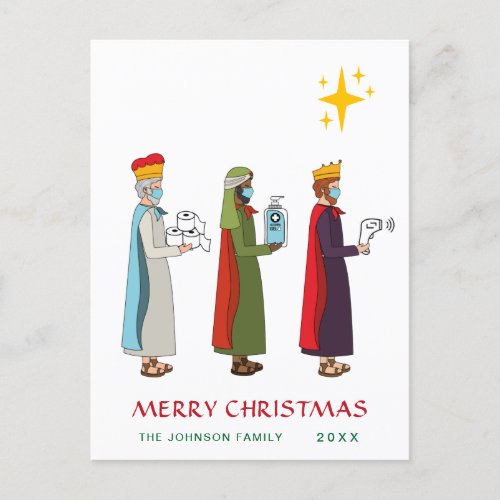 Funny Merry Christmas Three Kings Greeting Holiday Postcard