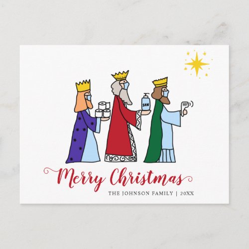 Funny Merry Christmas Three Kings Greeting Holiday Postcard