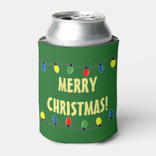 Funny Merry Christmas tree light bulbs can cooler