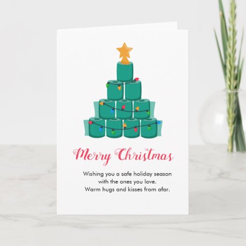 Funny Merry Christmas Tree Toilet Paper Roll Card
