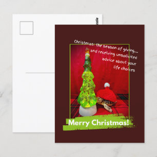 Funny Merry Christmas Unsolicited Advice Turtle Postcard