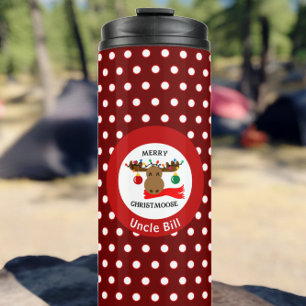 Funny Merry Christmoose Personalized Holiday Thermal Tumbler
