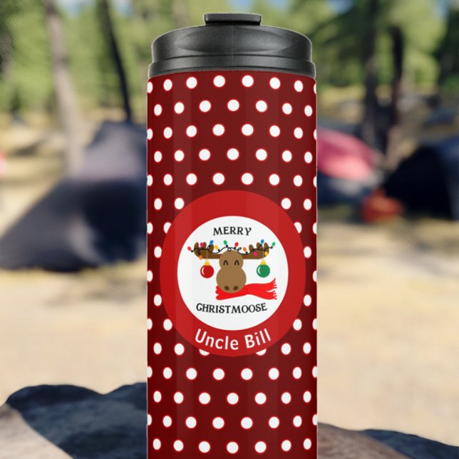 Funny Merry Christmoose Personalized Holiday Thermal Tumbler (Creator Uploaded)
