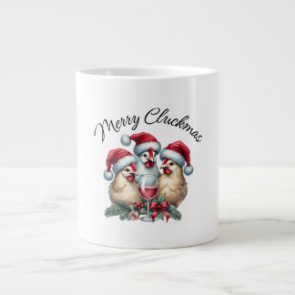 Funny MERRY CLUCKMAS Chicken Giant Coffee Mug