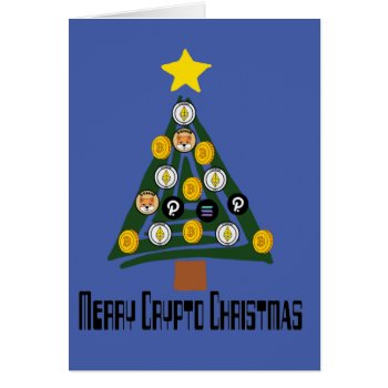 Funny Merry Crypto Christmas Tree With Crypto Coin by ChristmasSmiles at Zazzle