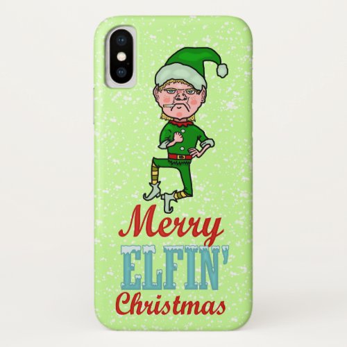 Funny Merry Elfin Christmas Bah Humbug iPhone X Case