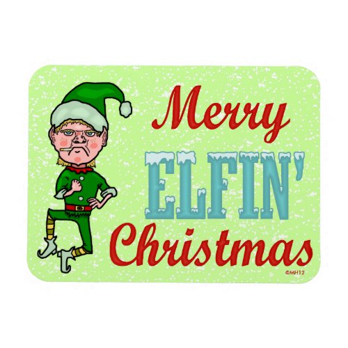 Funny Merry Elfin Christmas Bah Humbug Magnet