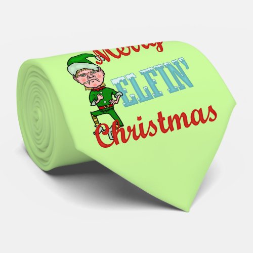 Funny Merry Elfin Christmas Bah Humbug Neck Tie