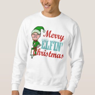 Funny Merry Elfin Christmas Elf Pun Ugly Sweatshirt