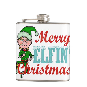 Funny Christmas Gifts Secret Hip Flask Christmas Flask SANTA'S LITTLE  HELPER 7oz