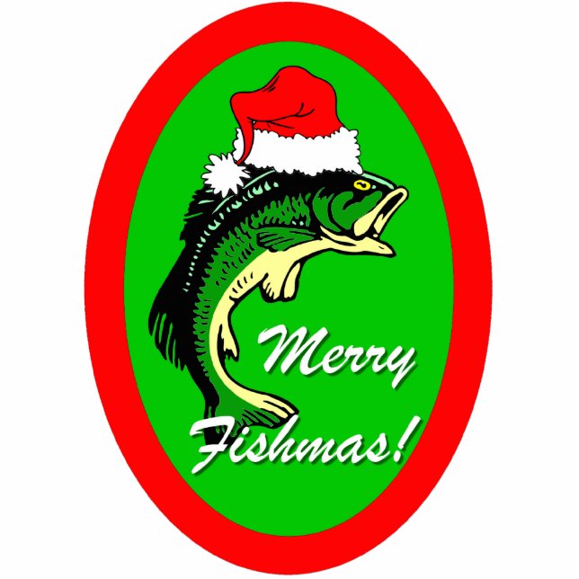 funny Merry Fishmas Christmas Cutout (Front)