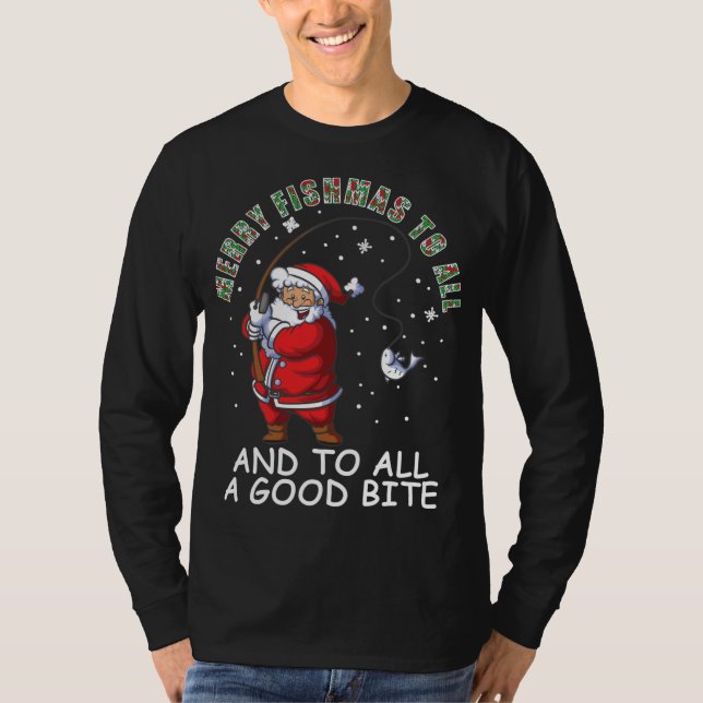 Funny Merry Fishmas To All Christmas Family Matchi T-Shirt (Front)