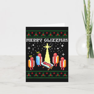Funny Merry Glizzmas Hot Dogs Family Group Ugly Ch Card