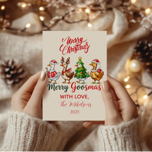 Funny Merry Goosmas Christmas Holiday Card