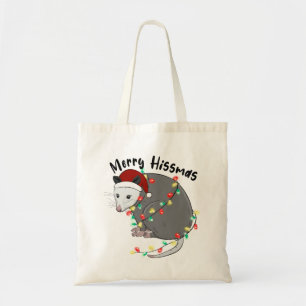 Funny Merry Hissmas Opossum Tote Bag