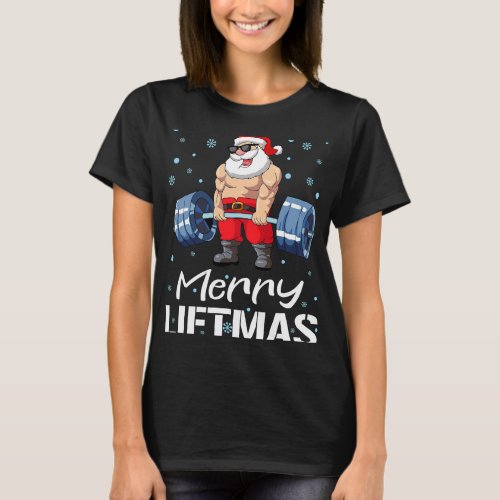 Funny Merry Liftmas Gym Fitness Christmas Men Wome T_Shirt