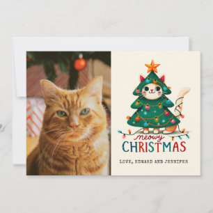 Funny Merry Meowy Christmas  Photo  Card