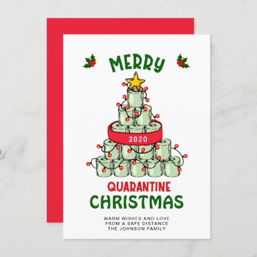 Funny Merry Quarantine Christmas Greeting Holiday Card