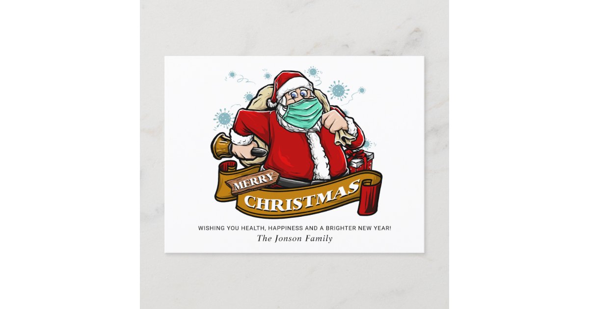 Funny Merry Quarantine Christmas Greeting Holiday Postcard | Zazzle.com