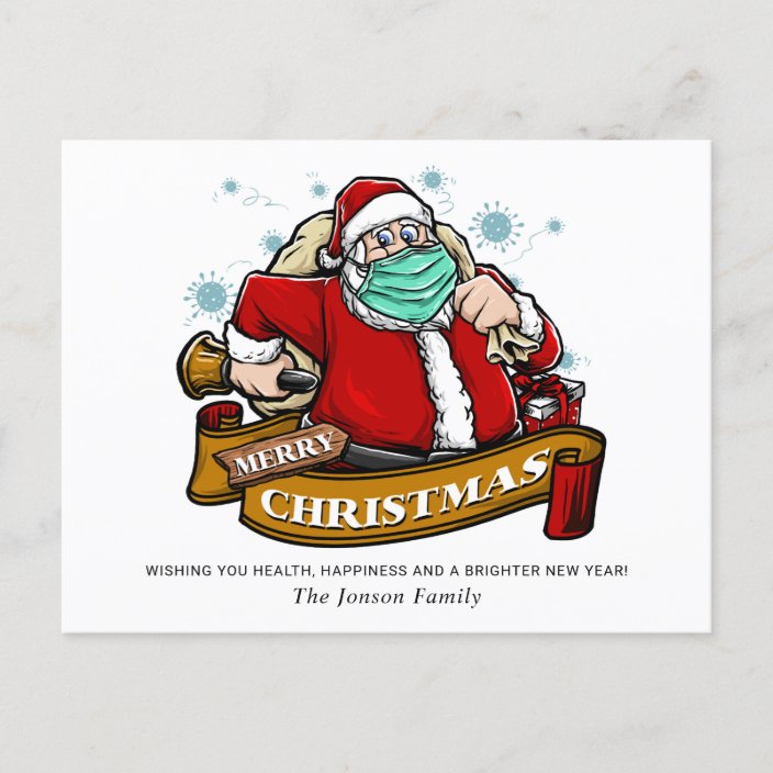 Funny Merry Quarantine Christmas Greeting Holiday Postcard | Zazzle.com