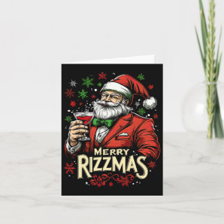 Funny Merry Rizzmas Santa Christmas  Card
