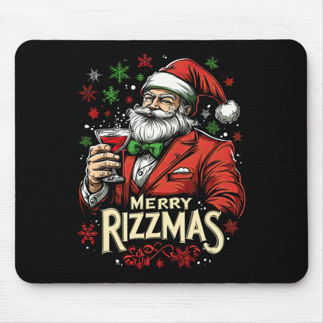Funny Merry Rizzmas Santa Christmas  Mouse Pad (Front)