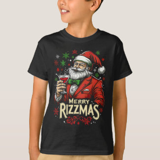 Funny Merry Rizzmas Santa Christmas  T-Shirt