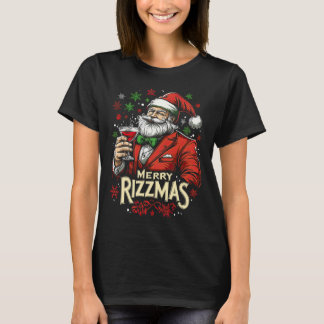 Funny Merry Rizzmas Santa Christmas  T-Shirt