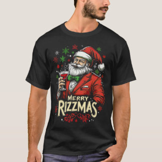 Funny Merry Rizzmas Santa Christmas  T-Shirt