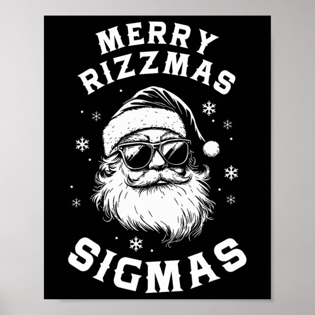 Funny Merry Rizzmas Sigmas Kids Teens School Chris Poster (Front)