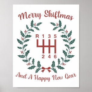 Funny Merry Shiftmas And A Happy New Quote Mechani Poster