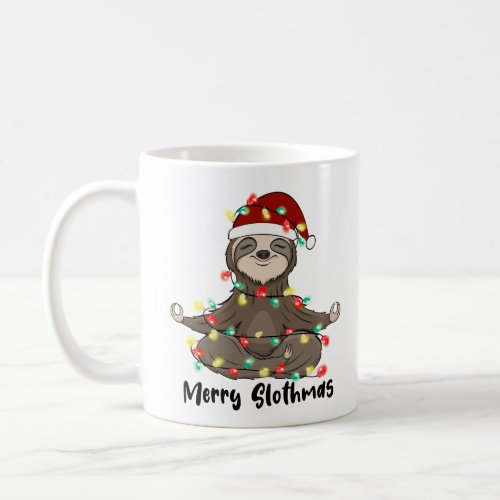 Funny Merry Slothmas Sloth Coffee Mug