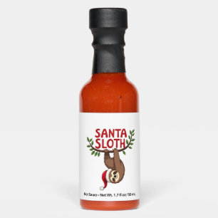Funny Merry Slothmas Sloth Lazy Animal Kawaii Chri Hot Sauces