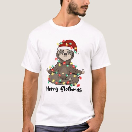 Funny Merry Slothmas Sloth T_Shirt
