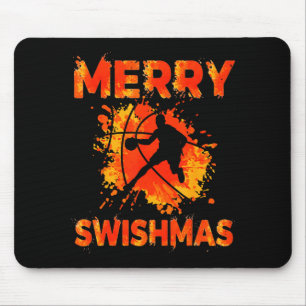 Funny Merry Swishmas Ugly Christmas Basketball Pla Mouse Pad