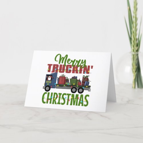 Funny Merry Truckin Christmas Holiday Card