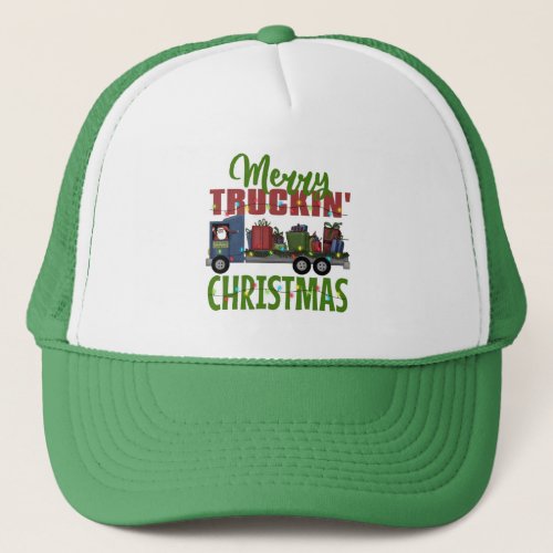 Funny Merry Truckin Christmas Trucker Hat