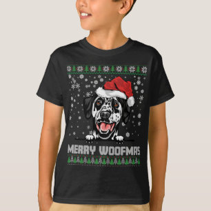 Funny Merry Woofmas Dalmatian Christmas Dog Lovers T-Shirt