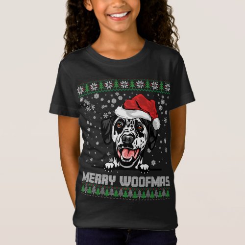 Funny Merry Woofmas Dalmatian Christmas Dog Lovers T_Shirt