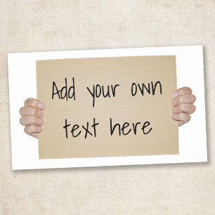 Funny Message - Cardboard Protest Sign - Rectangular Sticker